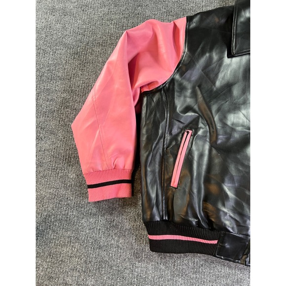 Betty Boop Varsity Jacket Men 3XL Black Pink Faux Leather Excelled Bomber Zip Up - Picture 5 of 13